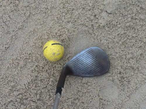 Holy cow! Are you serious? Now this is the starting point to learn a spinning, soft bunker shot.